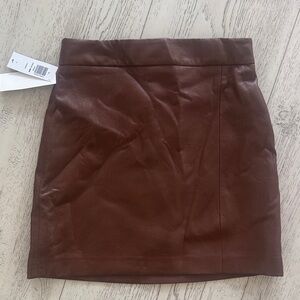 Aritzia mini Brown Leather Skirt